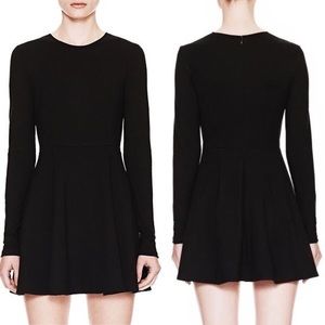 Theory Tillora LBD Long Sleeve Black Skater Dress